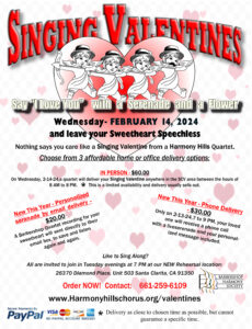 Information and instructions to send a singing valentine