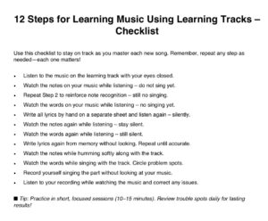 12 steps for learning music